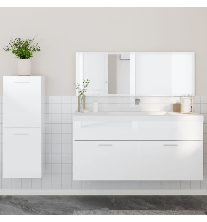 Ensemble de meubles de salle de bain 3 pcs blanc brillant | Mobilier & Déco