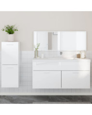 Ensemble de meubles de salle de bain 3 pcs blanc brillant | Mobilier & Déco