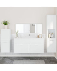 Ensemble de meubles salle de bain 4 pcs blanc bois d'ingénierie | Mobilier & Déco