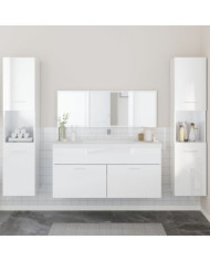 Ensemble de meubles de salle de bain 4 pcs blanc brillant | Mobilier & Déco