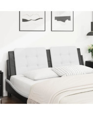 Coussin de tête de lit blanc et noir 160 cm similicuir | Mobilier & Déco
