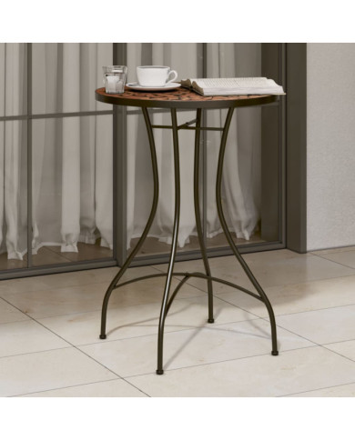 Table de bistro mosaïque terre cuite Ø50x70 cm céramique | Mobilier & Déco