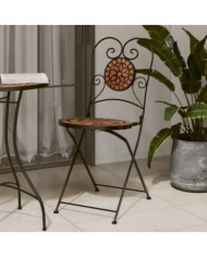 Chaises de bistrot pliables lot de 2 terre cuite céramique | Mobilier & Déco