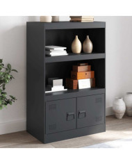 Buffet anthracite 67x39x107 cm acier | Mobilier & Déco