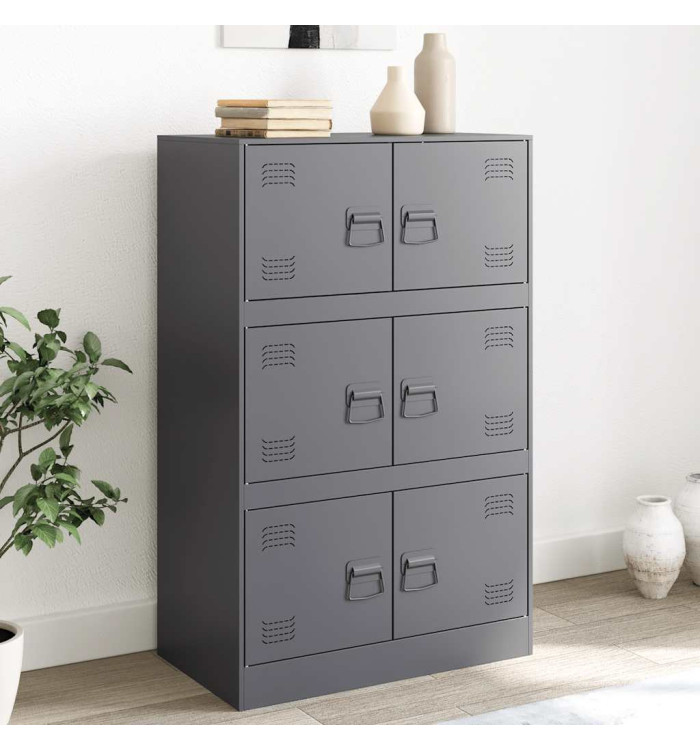 Buffet anthracite 67x39x107 cm acier | Mobilier & Déco