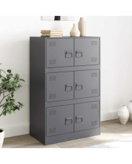 Buffet anthracite 67x39x107 cm acier | Mobilier & Déco