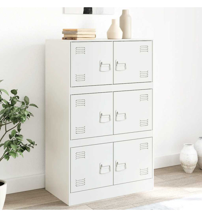 Buffet blanc 67x39x107 cm acier | Mobilier & Déco
