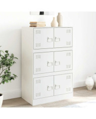 Buffet blanc 67x39x107 cm acier | Mobilier & Déco