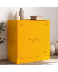 Buffet jaune moutarde 67x39x73 cm acier | Mobilier & Déco