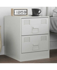 Table de chevet blanc 34,5x39x44 cm acier | Mobilier & Déco