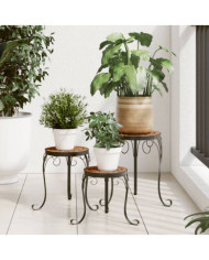 Supports de plantes 3 pcs terre cuite céramique | Mobilier & Déco