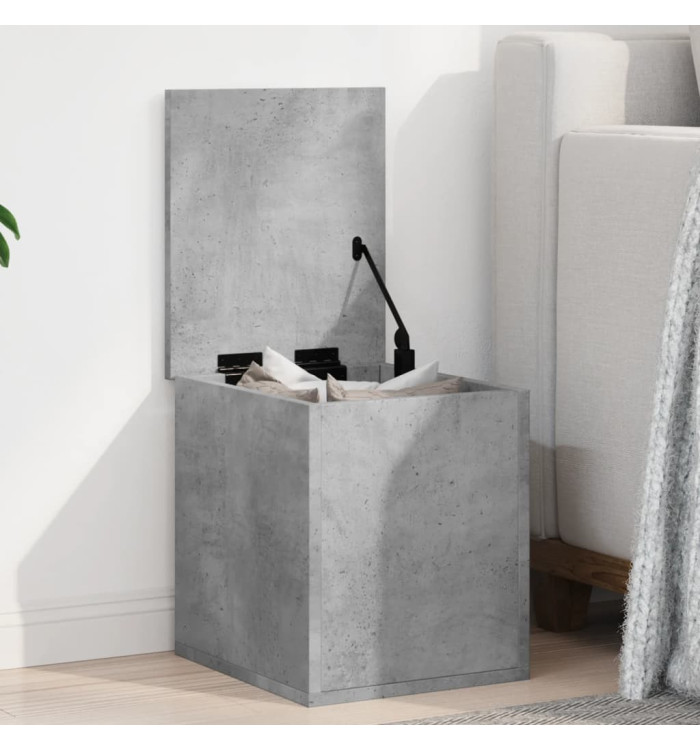 Boîte de rangement gris béton 30x35x35 cm bois d'ingénierie | Mobilier & Déco