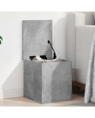 Boîte de rangement gris béton 30x35x35 cm bois d'ingénierie | Mobilier & Déco
