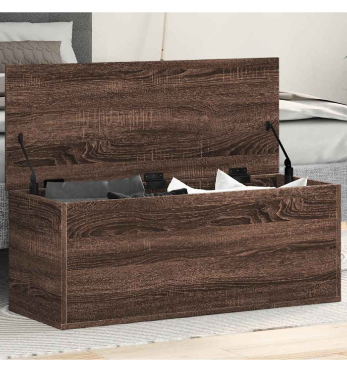 Boîte de rangement chêne marron 90x35x35 cm bois d'ingénierie | Mobilier & Déco