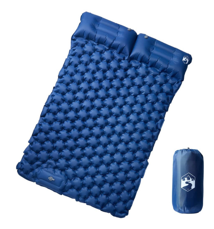 Matelas de camping autogonflant avec oreillers 2 personnes | Mobilier & Déco