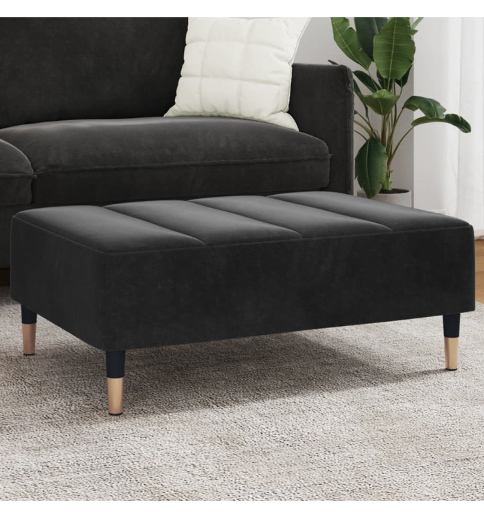 Repose-pied noir 77x55x31 cm velours | Mobilier & Déco