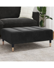 Repose-pied noir 77x55x31 cm velours | Mobilier & Déco