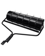 Rouleau à gazon de jardin et colliers d'aérateur noir 63 L fer | Mobilier & Déco