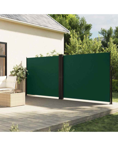 Auvent latéral rétractable vert foncé 180x600 cm | Mobilier & Déco