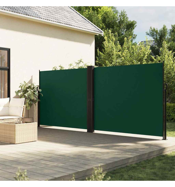 Auvent latéral rétractable vert foncé 180x600 cm | Mobilier & Déco