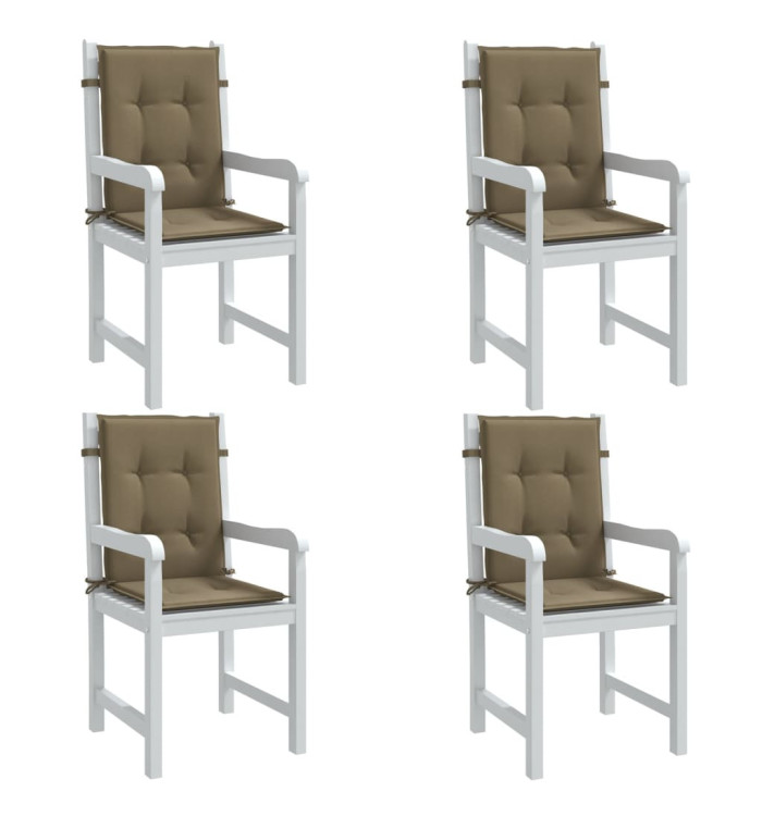 Coussins de chaise à dossier bas lot de 4 taupe mélangé tissu | Mobilier & Déco