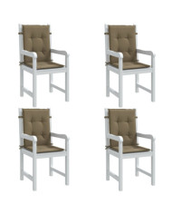 Coussins de chaise à dossier bas lot de 4 taupe mélangé tissu | Mobilier & Déco
