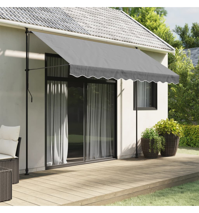 Tissu de remplacement de cantonnière d’auvent rayure anthracite | Mobilier & Déco