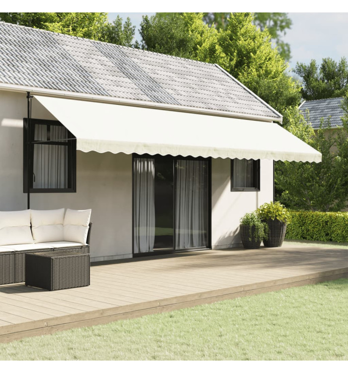 Tissu de remplacement de cantonnière d’auvent rayure crème 6 m | Mobilier & Déco