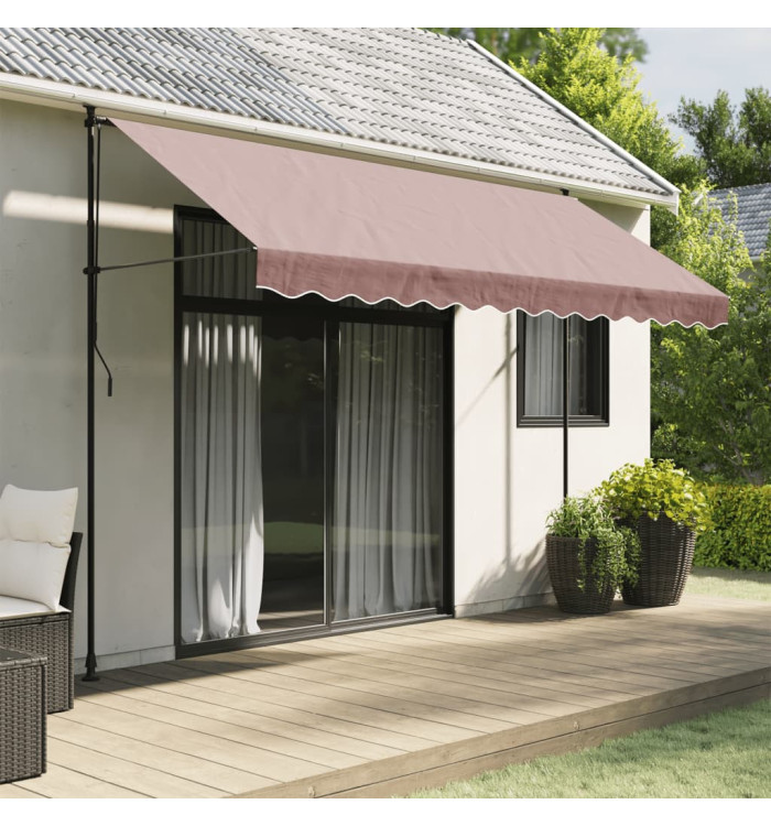 Tissu de remplacement de cantonnière d’auvent rayure marron | Mobilier & Déco