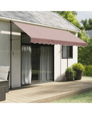 Tissu de remplacement de cantonnière d’auvent rayure marron | Mobilier & Déco