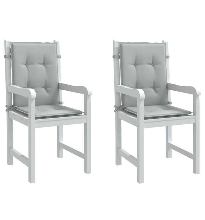 Coussins de chaise à dossier bas lot de 2 gris clair mélangé | Mobilier & Déco