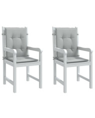 Coussins de chaise à dossier bas lot de 2 gris clair mélangé | Mobilier & Déco
