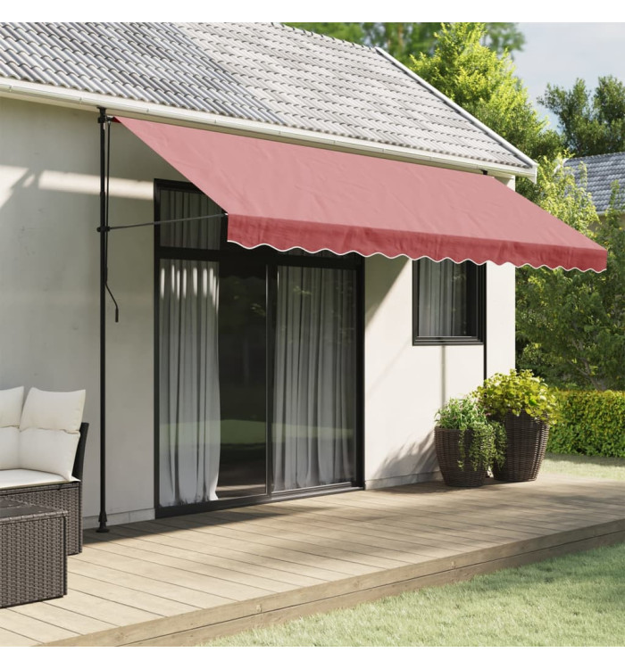 Tissu de remplacement de cantonnière d’auvent rayure bordeaux | Mobilier & Déco
