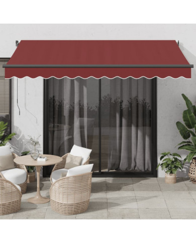 Auvent manuel rétractable bordeaux 350x250 cm | Mobilier & Déco