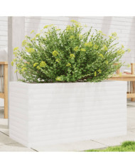 Jardinière blanc 90x40x45,5 cm bois de pin massif | Mobilier & Déco
