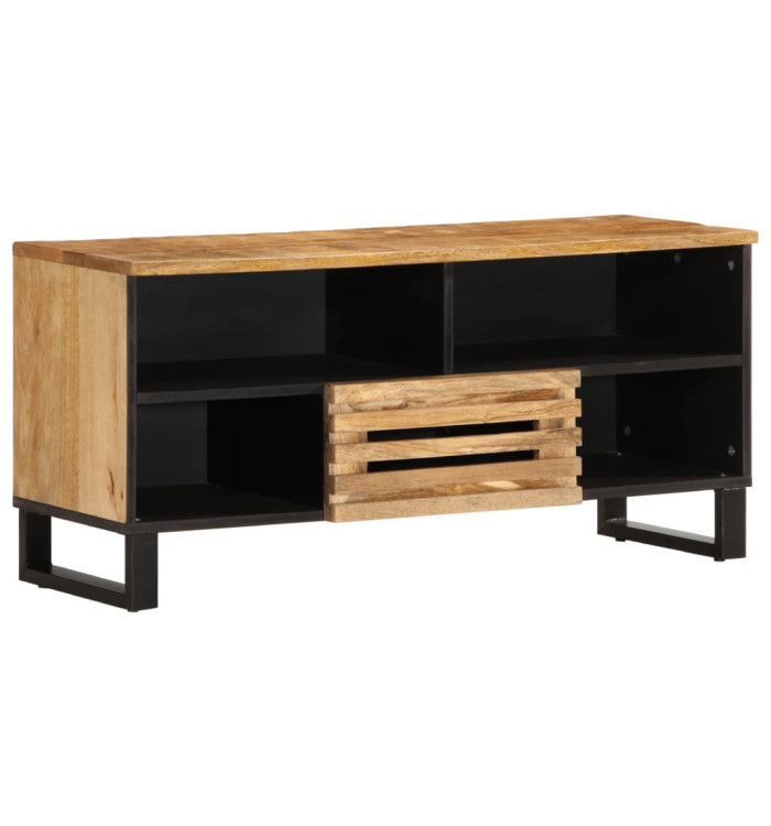 Meuble TV 100x34x46 cm bois massif de manguier brut | Mobilier & Déco