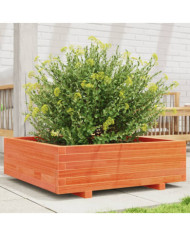 Jardinière cire marron 80x80x26,5 cm bois de pin massif | Mobilier & Déco