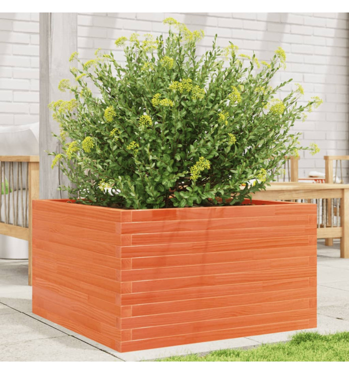 Jardinière cire marron 80x80x45,5 cm bois de pin massif | Mobilier & Déco