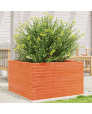Jardinière cire marron 80x80x45,5 cm bois de pin massif | Mobilier & Déco