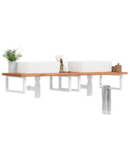 Supports d'étagères pour lavabo 2 pcs blanc rectangulaire acier | Mobilier & Déco