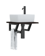 Étagère de vasque murale acier et bois de chêne massif | Mobilier & Déco
