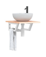Étagère de vasque murale acier et bois de chêne massif | Mobilier & Déco