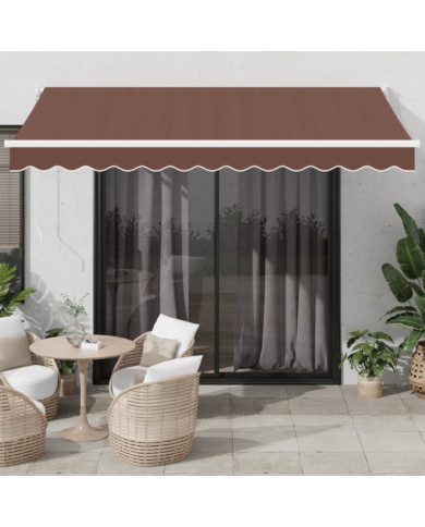 Auvent manuel rétractable marron 350x250 cm | Mobilier & Déco