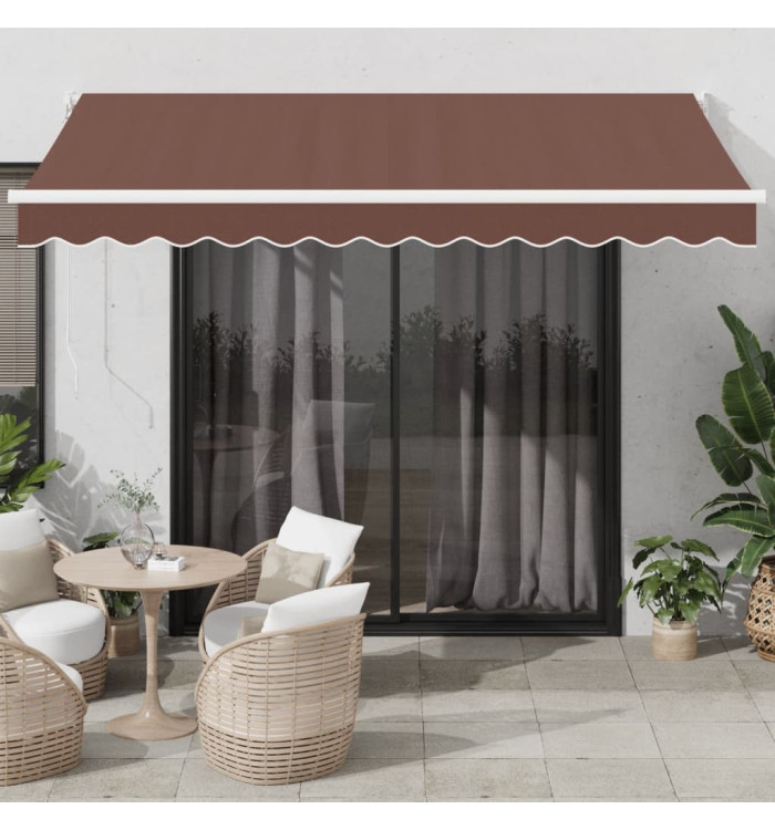 Auvent manuel rétractable marron 350x250 cm | Mobilier & Déco
