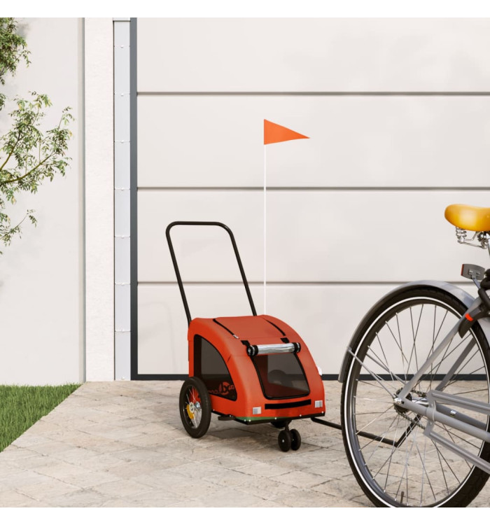 Remorque de vélo pour animaux de compagnie orange et gris | Mobilier & Déco