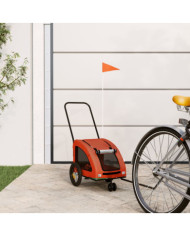 Remorque de vélo pour animaux de compagnie orange et gris | Mobilier & Déco