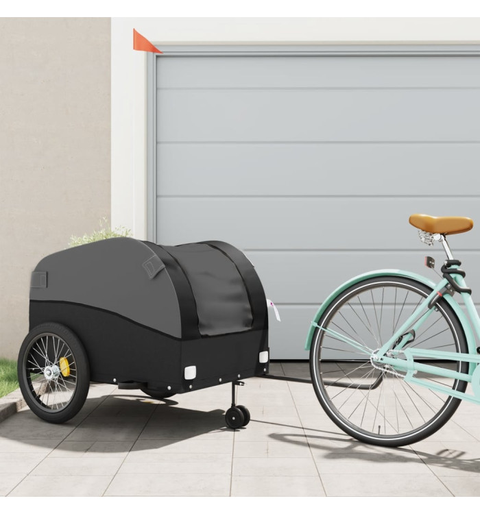 Remorque de vélo noir 45 kg fer | Mobilier & Déco