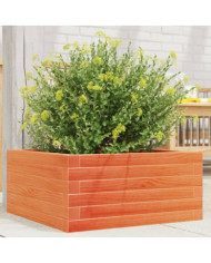 Jardinière cire marron 50x50x23 cm bois de pin massif | Mobilier & Déco