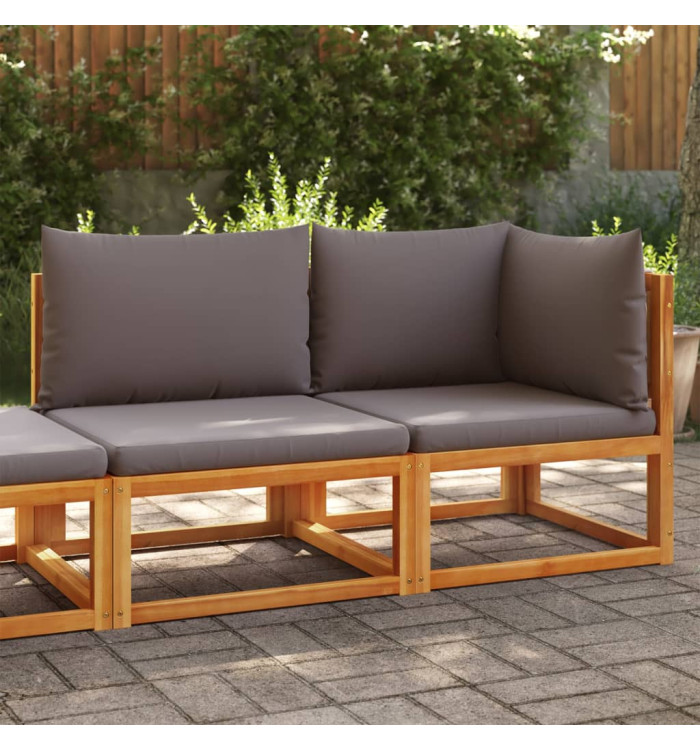 Canapé de jardin avec coussins 2 places bois massif d'acacia | Mobilier & Déco
