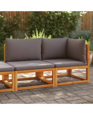 Canapé de jardin avec coussins 2 places bois massif d'acacia | Mobilier & Déco